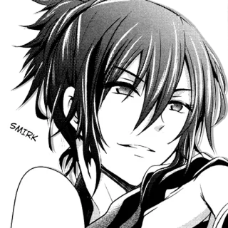 😏 SMIRK Anime, Manga, Sonrisa burlona, Dibujo animado, Retrato, Personaje telegram sticker