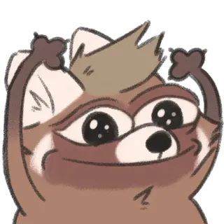 😄 raccoon, cartoon, meme, animal, cute, funny, expression, joy telegram sticker