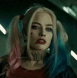 🙁 Harley Quinn Suicide Squad harley quinn, escuadrón suicida, margot robbie, dc comics, villano, personaje de película, personaje de cómic telegram sticker