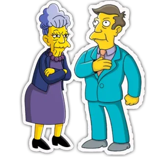 👵 Agnes Skinner The Simpsons Agnes Skinner, Seymour Skinner, The Simpsons, cartoon, character telegram sticker