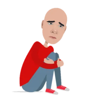 😔 triste, chorando, chateado, deprimido, solitário telegram sticker