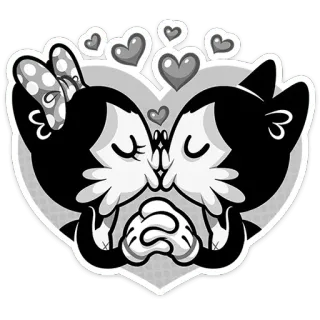 🥰 Minnie Mouse cartoon, love, hearts, kiss, minnie mouse, cute, couple telegram sticker