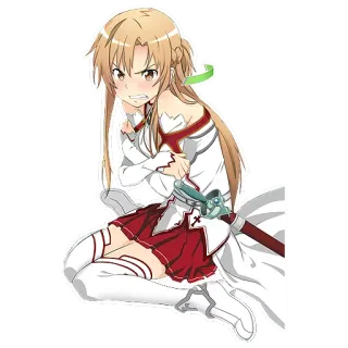 😤 Asuna Yuuki Sword Art Online Anime, Personaggio, Spada, Fantasy, Arte digitale telegram sticker