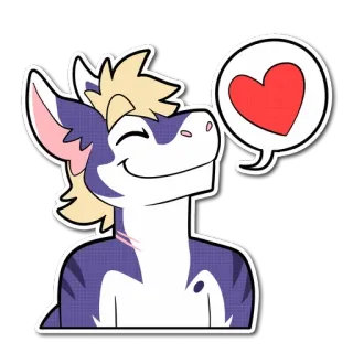 😉 Furry, Anthro, Herz, Liebe, Süß, Tier, Cartoon whatsapp sticker