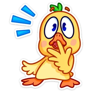 😳 duck, animal, cartoon, cute, funny, bird whatsapp sticker