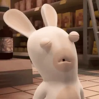 🥱 Rabbid conejo, gracioso, animal, dibujos animados, Rabbids whatsapp sticker