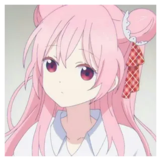 🐁 anime, dziewczyna, różowe włosy, urocza, kreskówka whatsapp sticker