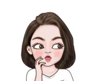 👩 женщина, девушка, мультфильм, милый, эмодзи, стикер telegram sticker