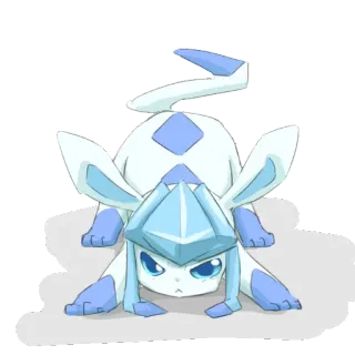 😡 Glaceon Pokémon pokemon, givrali, glace, mignon, animal, jeu telegram sticker