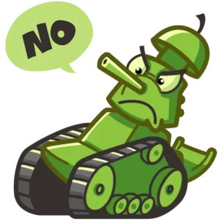 👿 NO Panzer, Cartoon, Militär, Fahrzeug, Krieg, Nein whatsapp sticker