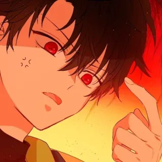 🤬 Anime, Manga, Charakter, Junge, Wut, rote Augen whatsapp sticker