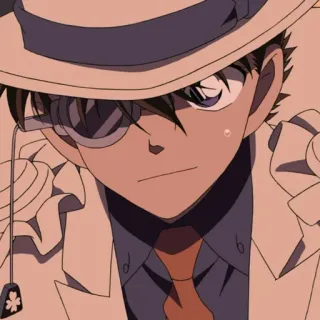 🌕 Kaito Kid Detective Conan anime, detective, mystery, thief, character, kaito kid telegram sticker
