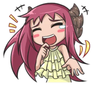 😄 อนิเมะ, การ์ตูน, หัวเราะ, น่ารัก, สีหน้า telegram sticker