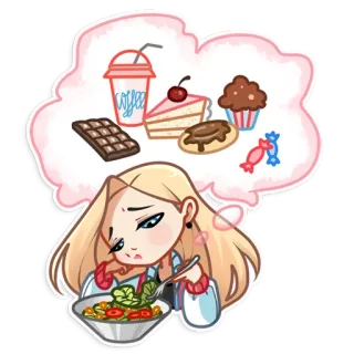 🍰 COFFEE makanan, makanan penutup, salad, diet, kartun, permen, gadis telegram sticker