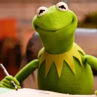 😐 Kermit the Frog Kermit, Muppets, frog, writing, cute, cartoon telegram sticker