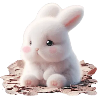 😞 kelinci, imut, binatang, berbulu, putih, kawaii, bunny telegram sticker