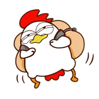 🚶 Huhn, wütend, Cartoon, Tier, Geflügel, lustig, Meme telegram sticker