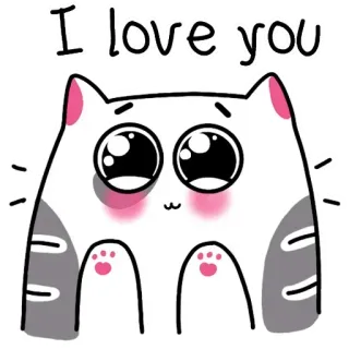 ❤️ I love you แมว, ความรัก, น่ารัก, สติกเกอร์, สัตว์, น่าเอ็นดู, การ์ตูน telegram sticker