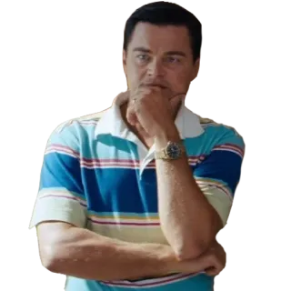 🤔 Leonardo DiCaprio The Wolf of Wall Street Леонардо ДиКаприо, Волк с Уолл-стрит, актер, фильм, портрет telegram sticker