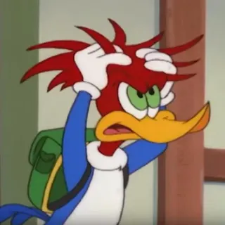 🙆‍♂️ Woody Woodpecker Cartone animato, Uccello, Picchio, Cartone animato classico, Divertente, Animato telegram sticker