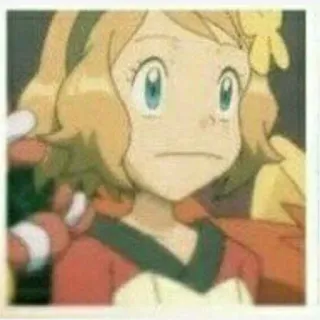 😐 Serena Pokemon аниме, мультфильм, покемон, девушка, Серена, персонаж whatsapp sticker
