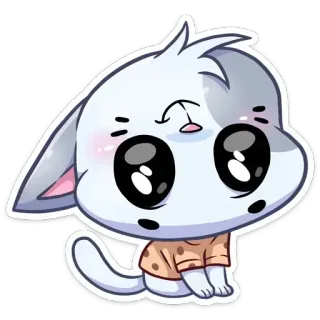 🙃 gato, fofo, desenho animado, adesivo, animal, kawaii whatsapp sticker