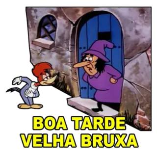 🧙‍♀ BOA TARDE VELHA BRUXA bruxa, Pica-Pau, desenho animado, bruxa, velha telegram sticker