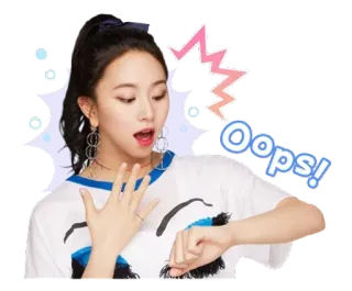 😮 Oops! ops, surpreso, atraso, expressão, atrasado whatsapp sticker