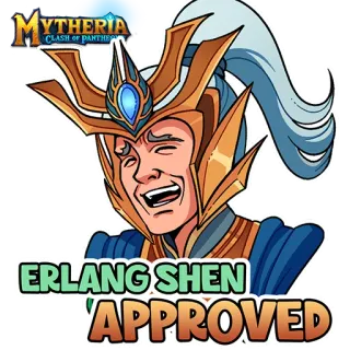 😂 Erlang Shen Mytheria: Clash of Pantheons ERLANG SHEN 'APPROVED' Erlang Shen, Mytheria, Clash of Pantheons, Charakter, Zustimmung whatsapp sticker