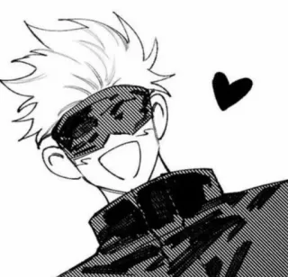 🤡 Gojo Satoru Jujutsu Kaisen 애니메이션, 만화, 고죠 사토루, 주술회전, 캐릭터, 미소 telegram sticker