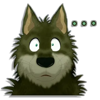 😳 волк, мультфильм, животное, пушистый telegram sticker