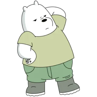 🤩 Ice Bear We Bare Bears мультфильм, белый медведь, Мы обычные медведи, персонаж, Ice Bear telegram sticker