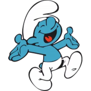 😀 Smurf การ์ตูน, สเมิร์ฟ, สีน้ำเงิน, มีความสุข whatsapp sticker