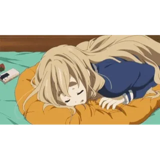 💤 Anime, Dormir, Fille, Lit, Dessin animé whatsapp sticker