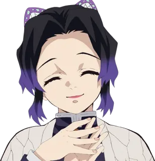 😄 Shinobu Kocho Demon Slayer Anime, Demon Slayer, Shinobu, Kocho, Personaggio, Sorriso telegram sticker