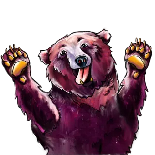 😝 orso, animale, cartone animato, allegro, fauna selvatica, illustrazione telegram sticker