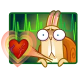 😳 兔子, 蜗牛, 心, 卡通, 动物 telegram sticker
