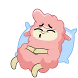 😴 Lama, schlafend, niedlich, Cartoon, Tier, Kissen, müde telegram sticker