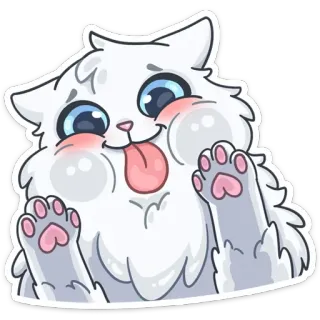 😋 cat, sticker, cute, animal, cartoon, funny telegram sticker