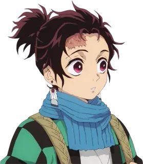 😐 Tanjiro Kamado Demon Slayer Tanjiro Kamado, Demon Slayer, anime, manga, cartoon, animation telegram sticker