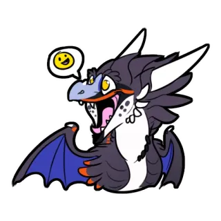 😄 naga, imut, kartun, emoji, bahagia, stiker telegram sticker