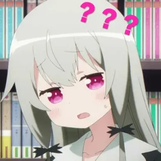 🕸 Anime, Znaki zapytania, Słodkie, Zdezorientowana, Dziewczyna, Myślenie telegram sticker