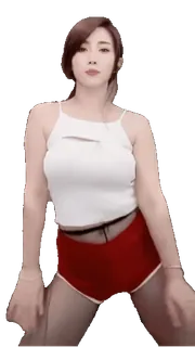 🥰 femme, danse, fille, shorts, chemise, sexy whatsapp sticker