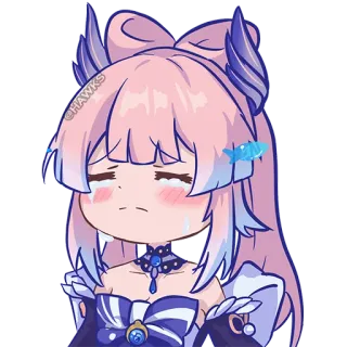 😭 Sangonomiya Kokomi Genshin Impact anime, sticker, cartoon, kokomi, genshin impact, cute, sad telegram sticker