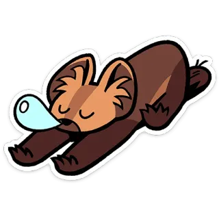 ⭐ bear, sleep, animal, cute, cartoon, lazy, mammal telegram sticker