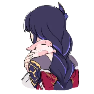 🤗 Raiden Shogun Genshin Impact anime, video game, purple hair, cute, genshin impact, raiden shogun telegram sticker