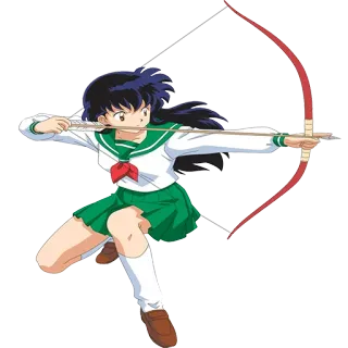 🏹 Kagome Higurashi InuYasha Anime, Arquero, Chica, Arco, Flecha whatsapp sticker