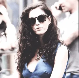🦋 woman, sunglasses, portrait, curly hair, fashion, style telegram sticker
