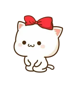 💘 cat, kitten, cute, red bow, kawaii, animal, cartoon telegram sticker