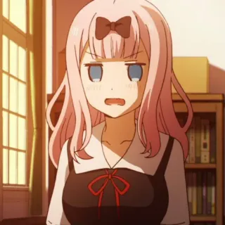 😑 Chika Fujiwara Kaguya-sama: Love Is War anime, chika fujiwara, kaguya-sama, cute, pink hair, bow whatsapp sticker